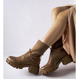 Botine maro cu partea superioară elastică Naser 2
