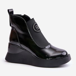 Cizme cu pană din piele S.Barski MR870-22 Negru 1