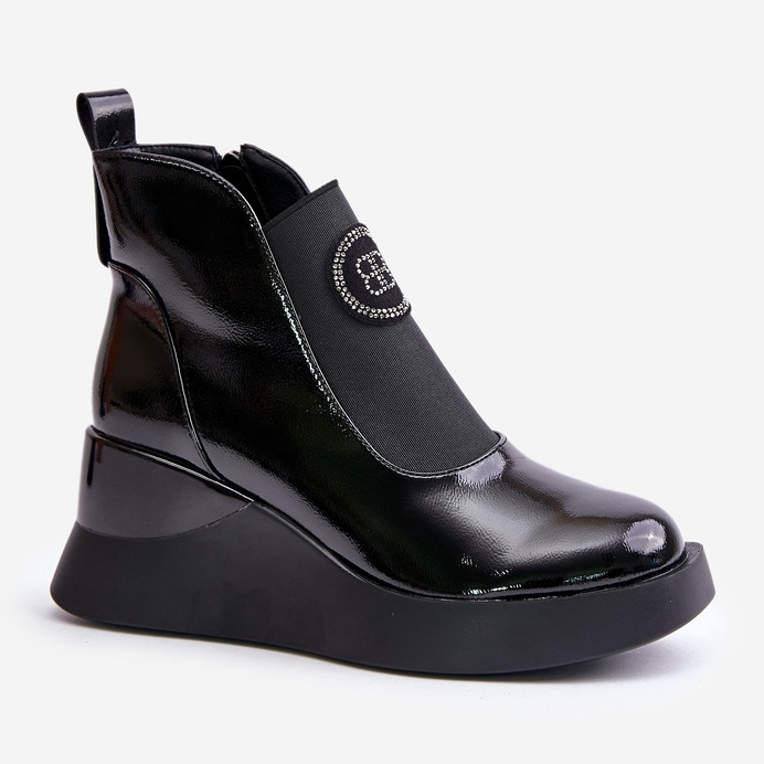 Cizme cu pană din piele S.Barski MR870-22 Negru 1