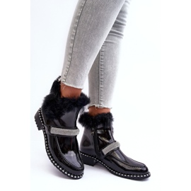 Cizme Low Brevet Cu Blana si Decorat S.Barski MR870-74 Negru 2