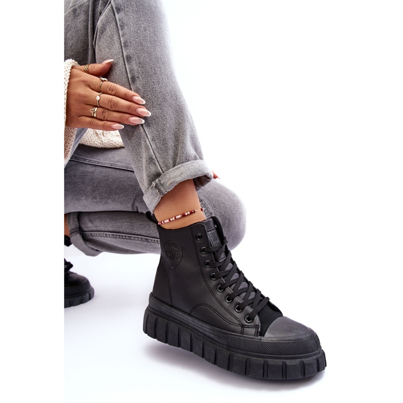 Pantofi Izolați Din Piele Cu Fermoar Big Star MM274625 Negru 1