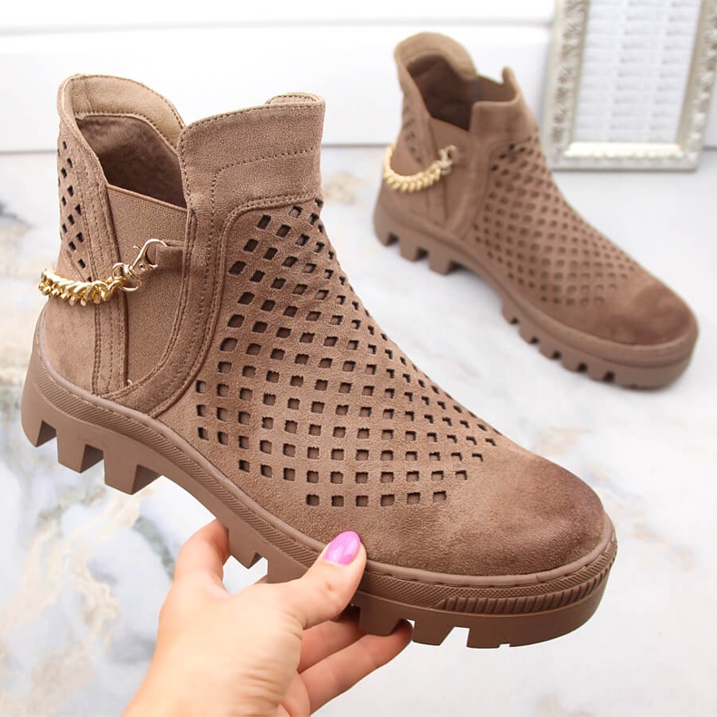 Botine Potocki W WOL179B din piele intoarsa, maro 1