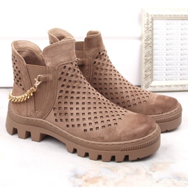 Botine Potocki W WOL179B din piele intoarsa, maro 2