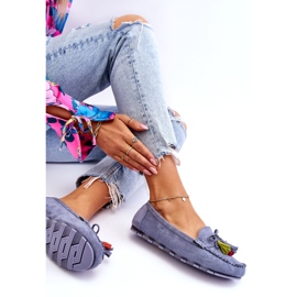 Mocasini albastri din piele intoarsa cu fundita si franjuri albastru 4 Mocasini albastri din piele intoarsa cu fundita si franjuri albastru 4