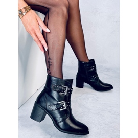 Cizme cu toc înalt cu știfturi Ferox Black negru 1