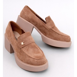 Mocasini cu toc Coniff Camel maro 1