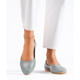 Balerini gri de dama din piele ecologica Shelovet 2