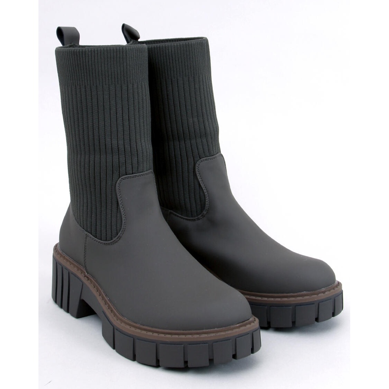 Cizme Chelsea înalte Ruddins Kaki, cu partea superioară flexibilă verde 1