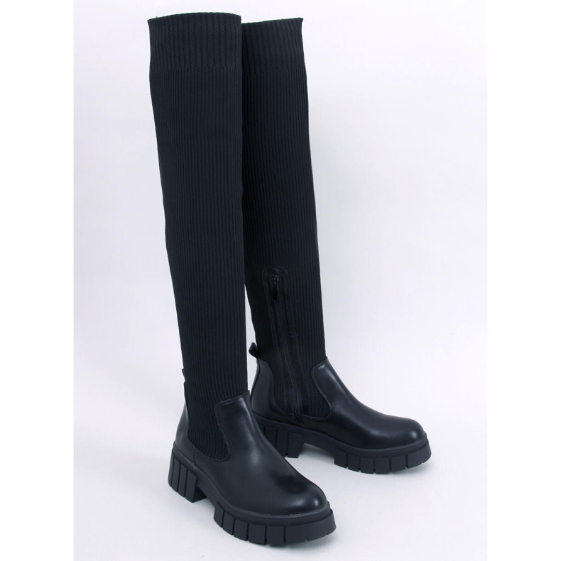 Cizme cu partea superioară flexibilă Rozier Black negru 1 Cizme cu partea superioară flexibilă Rozier Black negru 1