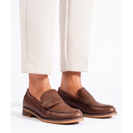 Mocasini de dama maro Shelovet cu toc joasa 2