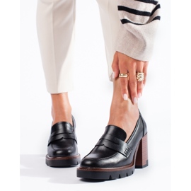 Pantofi eleganti de dama negri cu toc de la Shelovet negru 1