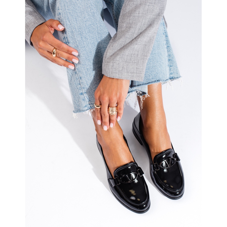 Shelovet lords de dama din piele lacuita neagra negru 1 Shelovet lords de dama din piele lacuita neagra negru 1