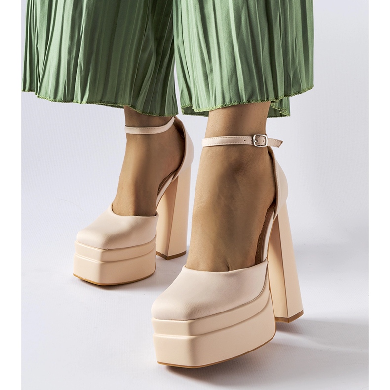 Pompe bej Romines cu toc inalt 1