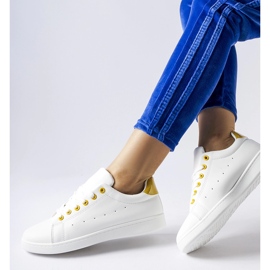 Adidasi Bushnell albi cu accente galbene 1