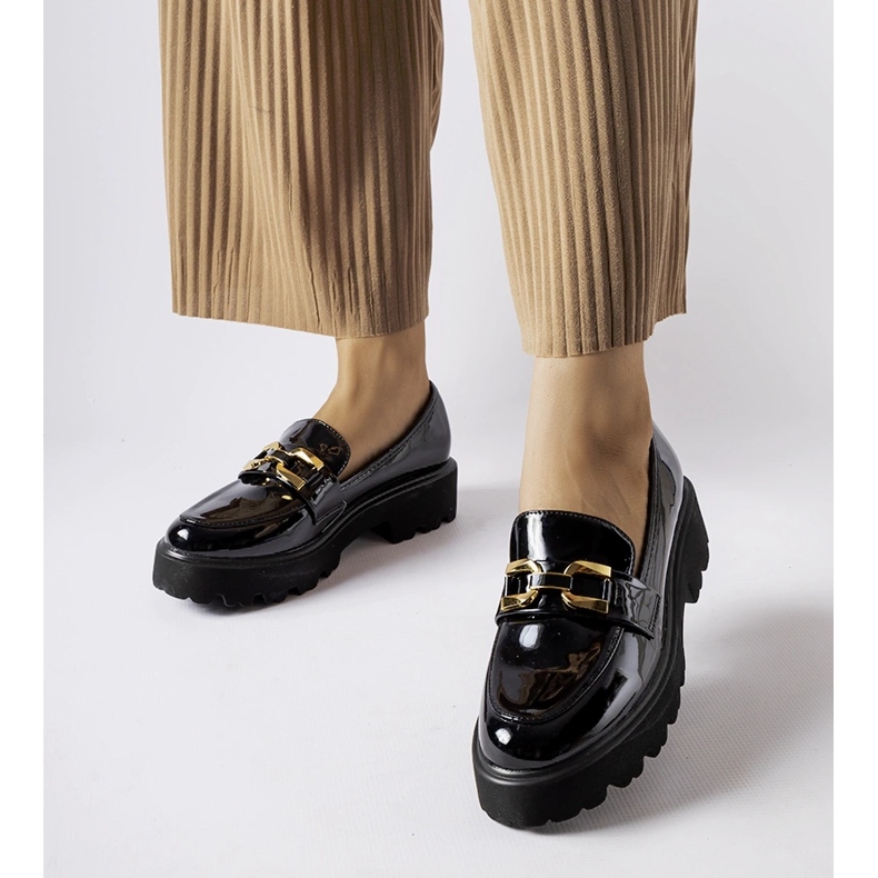 Inna Pantofi negri din lut lacuit negru 1 Inna Pantofi negri din lut lacuit negru 1