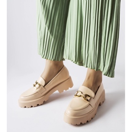 Inna Mocasini de dama bej decorati cu catarama Piazzo 1