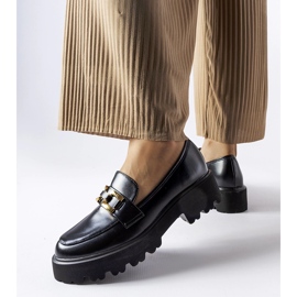 Inna Mocasini negri de dama decorati cu catarama Piazzo negru 1