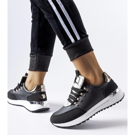 Tenisi negri cu decor argintiu Frum negru 1