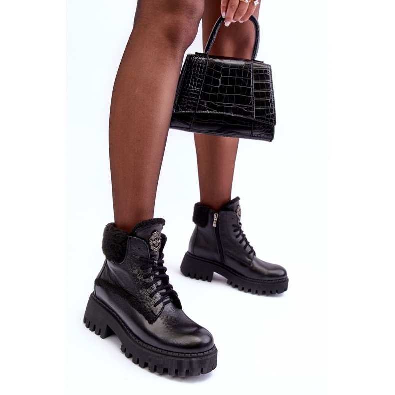 Cizme de dama din piele neagra Lemar Vergo negru 1