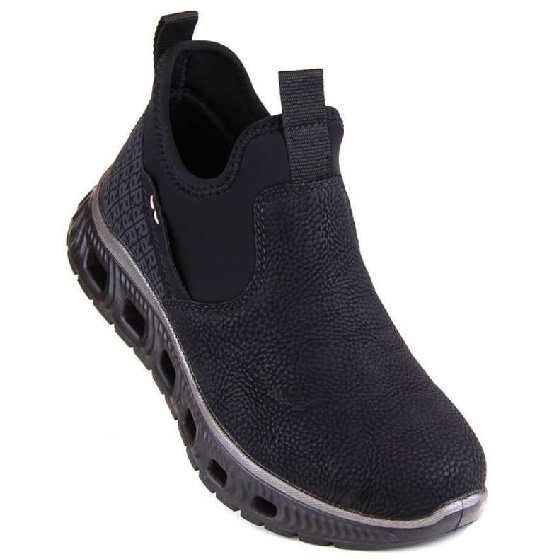 Botine confortabile cu slip-on Rieker W RKR616, negre negru 1