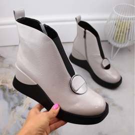 D&amp;A S.Barski Premium Collection W OLI228B cizme cu pană gri 1