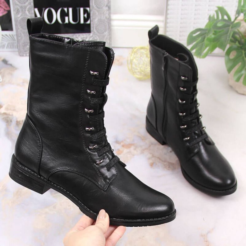 Cizme cu fermoar izolat Jezzi W JEZ376A, negre negru 1