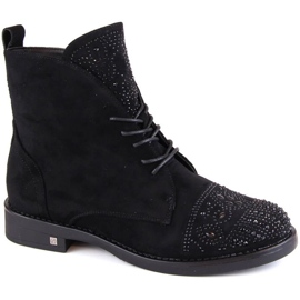 Cizme cu zirconi Potocki W WOL176 negru 1