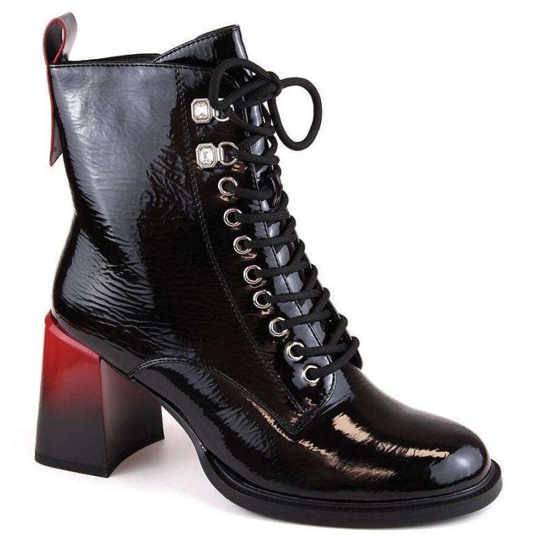 Botine patentate cu toc înalt D&amp;A S.Barski Premium Collection W OLI225A negru 1