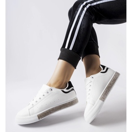 Tenisi albi si negri cu strasuri Dina 2