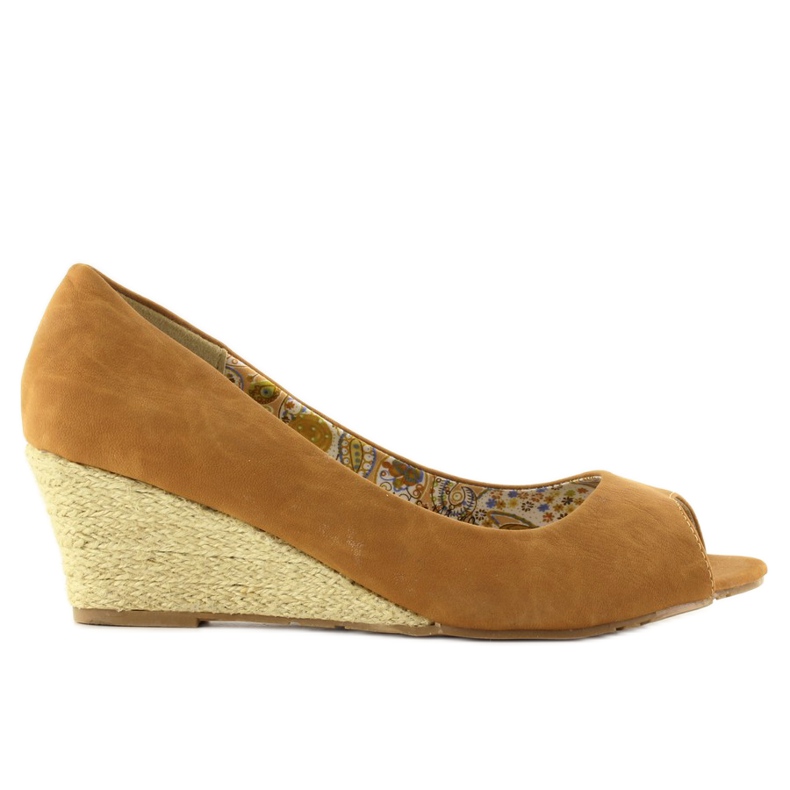 Espadrile pene Ls-141 camel maro 2