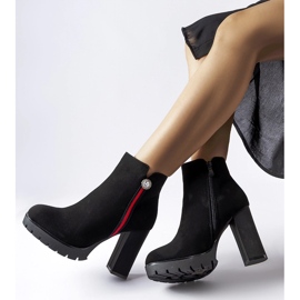 Botine negre din satin de la Rogeno negru 2