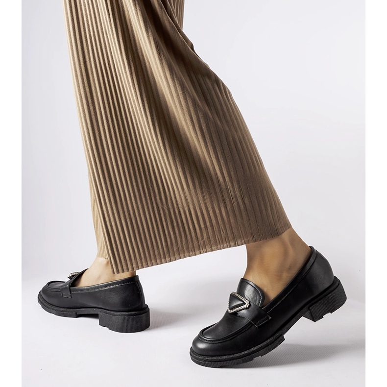 Mocasini negri decorati cu strasuri Marsilius negru 2