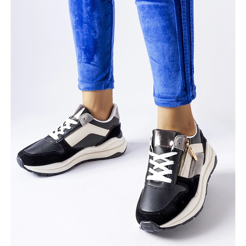 Tenisi Cecchi albi și negri negru 1