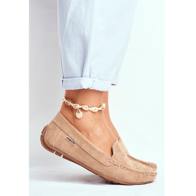 Evento Mocasini de damă bej piele de căprioară Morreno 2