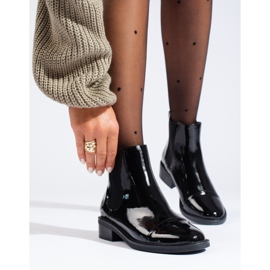 TRENDI Cizme Chelsea lacuite elegante negru 1