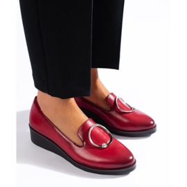 W. Potocki Pantofi roșii cu pană joasă de damă de la Potocki roșu 1