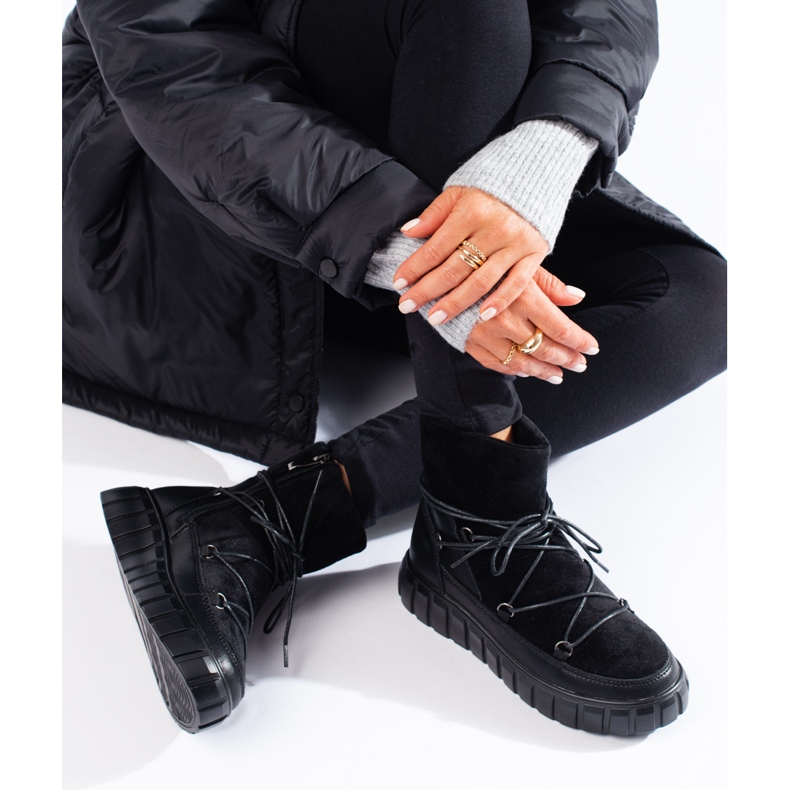 Cizme de zapada dama din piele neagra Vinceza negru 1