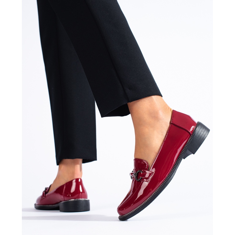Mocasini de dama lavete bordeaux Shelovet roșu 1