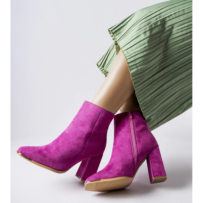 Botine roz Cheney cu toc înalt 1