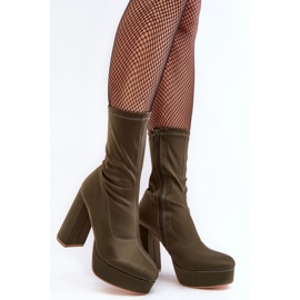 PH2 Botine verde Peculia cu toc inalt cu fermoar 1