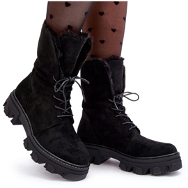PS1 Botine Muncitoare Cu Siret Cu Blana, Negru Frendo 10