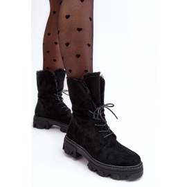 PS1 Botine Muncitoare Cu Siret Cu Blana, Negru Frendo 1
