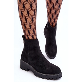 PS1 Cizme din piele intoarsa cu toc plat, izolate, neafgi negre negru 5