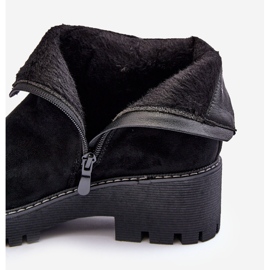 PS1 Cizme din piele intoarsa cu toc plat, izolate, neafgi negre negru 2