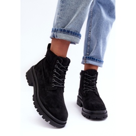 PM1 Botine izolate Trappers din piele intoarsa Negru Alden 4