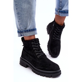 PM1 Botine izolate Trappers din piele intoarsa Negru Alden 6
