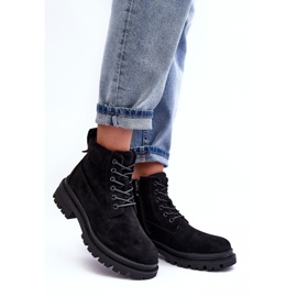 PM1 Botine izolate Trappers din piele intoarsa Negru Alden 3