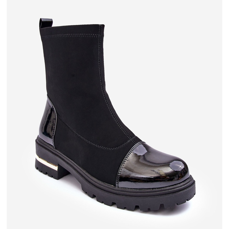 PS1 Cizme Plate Clasice Piele Negre Shendete negru 2 PS1 Cizme Plate Clasice Piele Negre Shendete negru 2