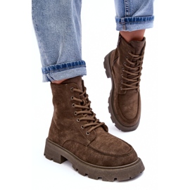 PS1 Botine izolate din piele intoarsa Trapper cu toc plat, Zikey verde inchis 7