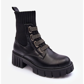 Cizme de muncitor cu partea superioara elastica neagra Kasseis negru 1